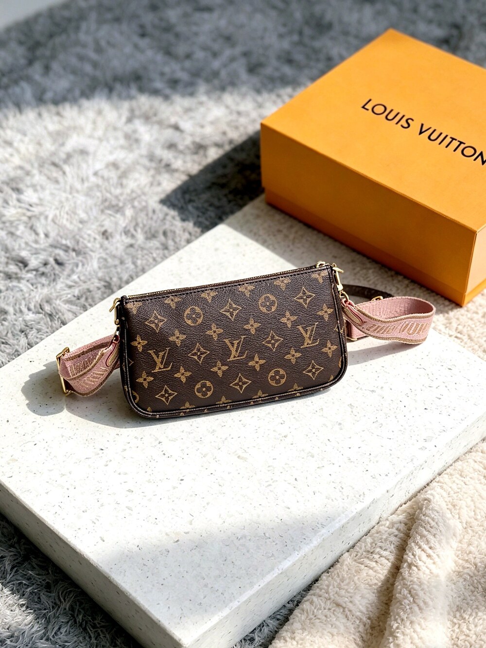 Louis Vuitton Multi Pochette Accessoires with Pink Strap - Picture 6 of 6